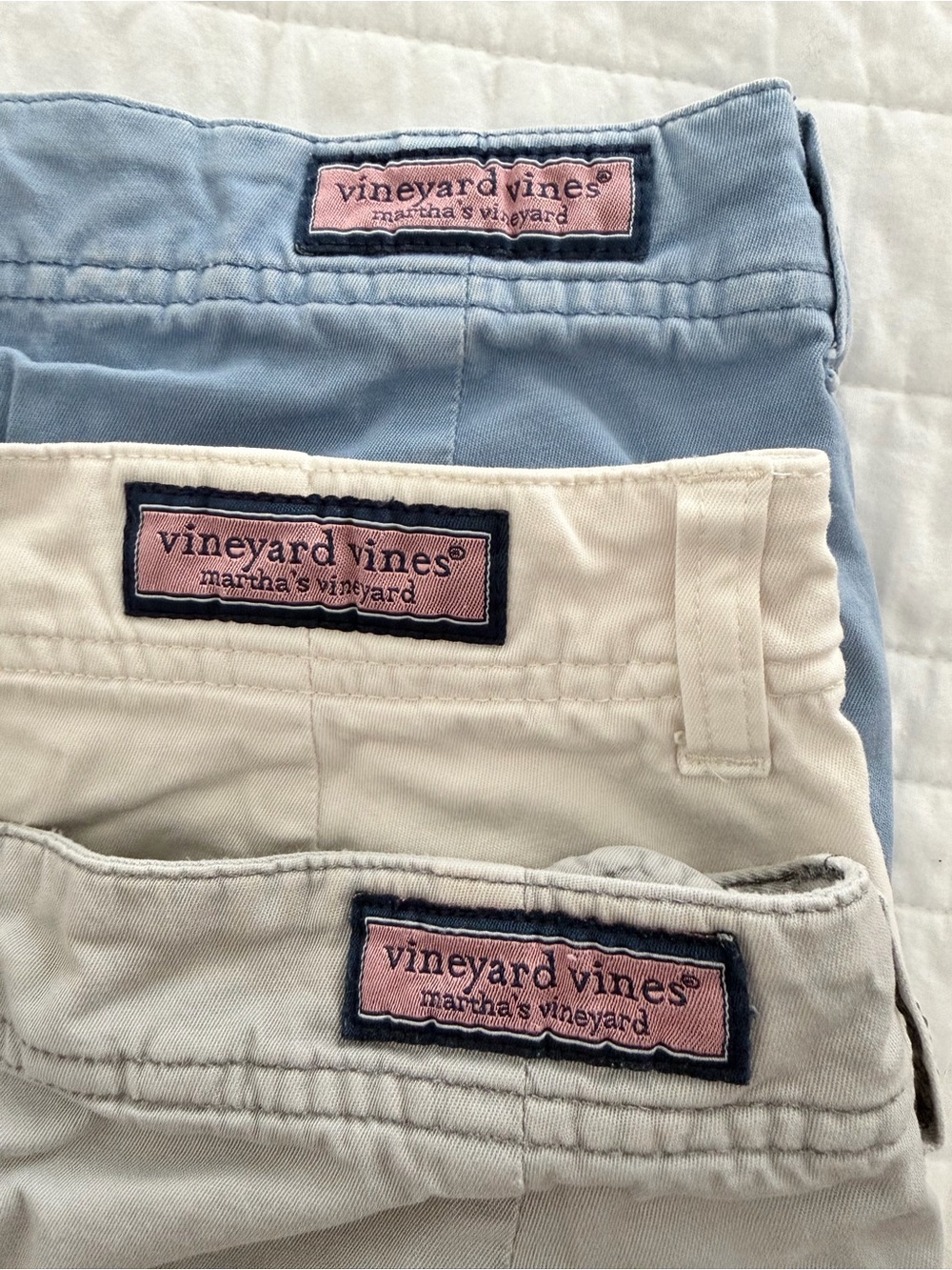 Vineyard Vines Shorts Bundle  in Light Blue, Cream, Stone Size 32.